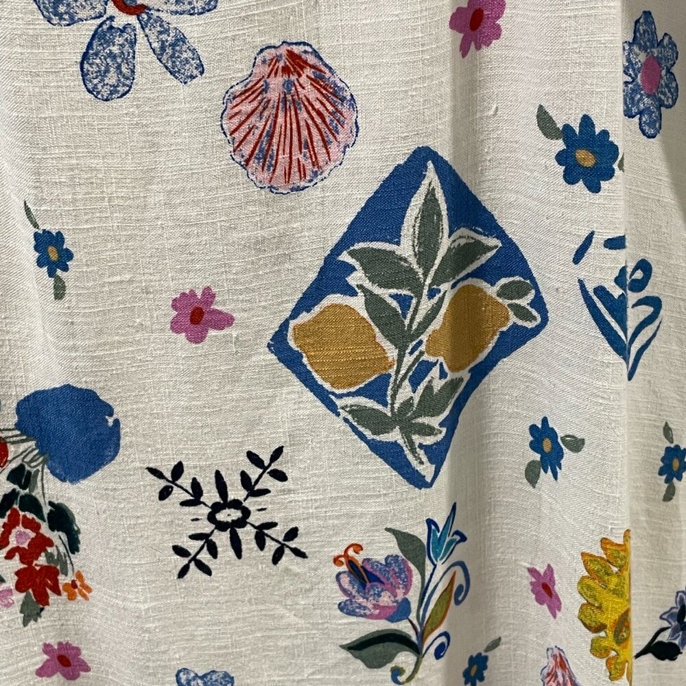 ANTHROPOLOGIE +Label of Love "Portofino" Maxi Sundress Floral White/Blue Women M - Picture 9 of 13